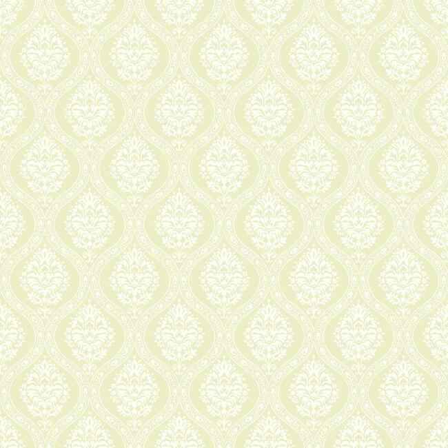 Petite Ogee Yellow Wallpaper - York Wallcoverings - DM5029 - York Wallcoverings Wallpaper