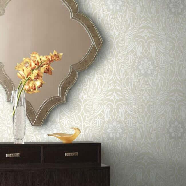 gatsby-damask-wallpaper-beige-york-wallcoverings-dm4993 - York Wallcoverings Wallpaper