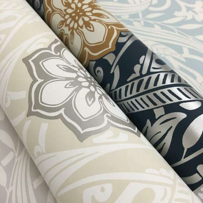 gatsby-damask-blue-wallpaper-york-wallcoverings-dm4991 - York Wallcoverings Wallpaper