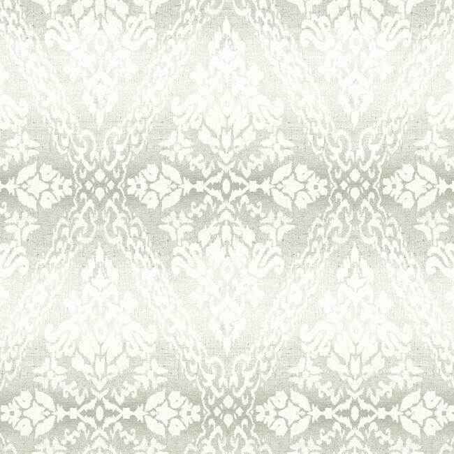 Tudor Diamond Damask Grey Wallpaper - York Wallcoverings - DM4934