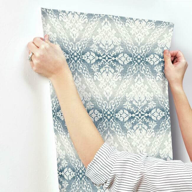tudor-diamond-damask-navy-wallpaper-york-wallcoverings-dm4932 - York Wallcoverings Wallpaper