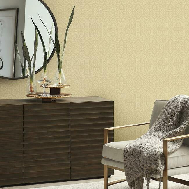 cathedral-damask-wallpaper-gold-york-wallcoverings-dm5035 - York Wallcoverings Wallpaper