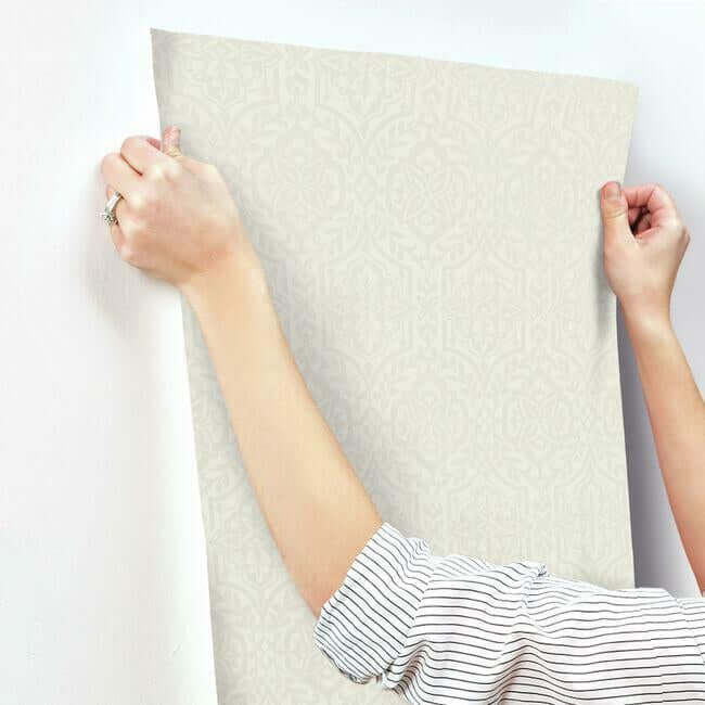 cathedral-damask-wallpaper-light-taupe-york-wallcoverings-dm5034 - York Wallcoverings Wallpaper