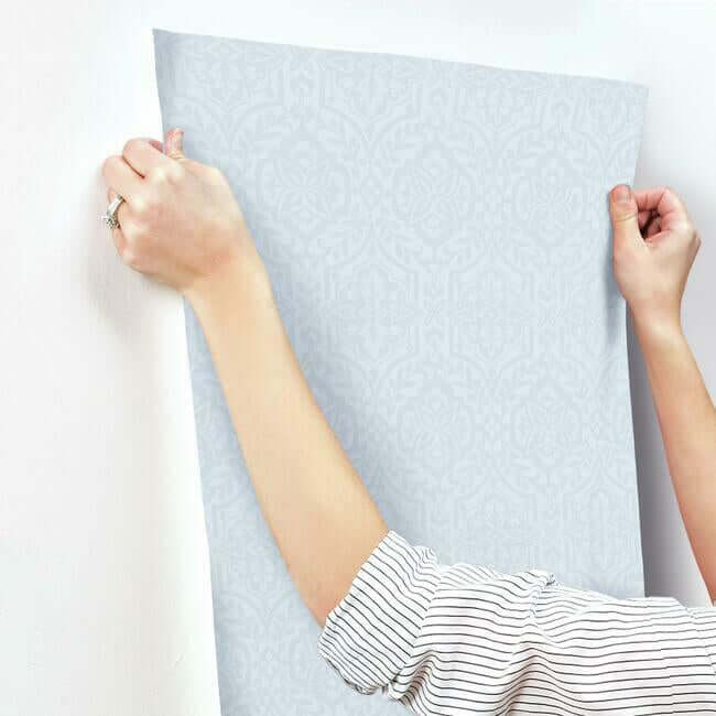 cathedral-damask-blue-wallpaper-york-wallcoverings-dm5033 - York Wallcoverings Wallpaper