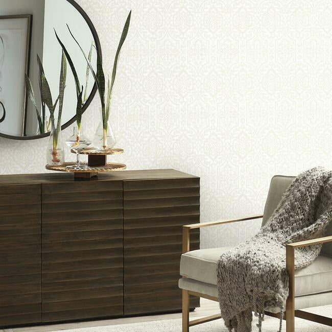 cathedral-damask-wallpaper-white-york-wallcoverings-dm5032 - York Wallcoverings Wallpaper