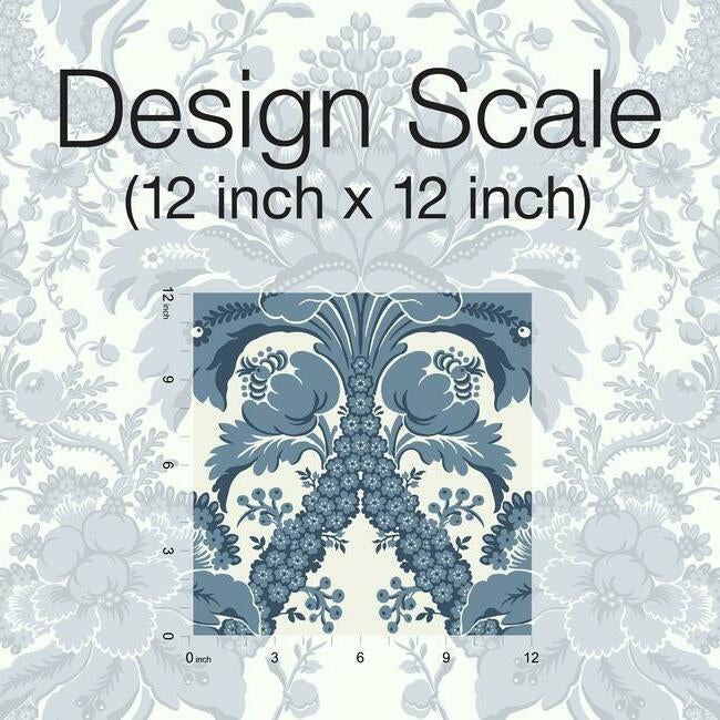 french-artichoke-damask-wallpaper-indigo-york-wallcoverings-dm4951 - York Wallcoverings Wallpaper