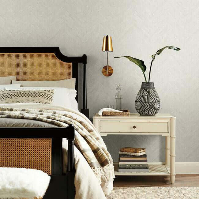 chevron-white-metallic-wallpaper-york-wallcoverings-bo6601 - York Wallpaper Wallpaper
