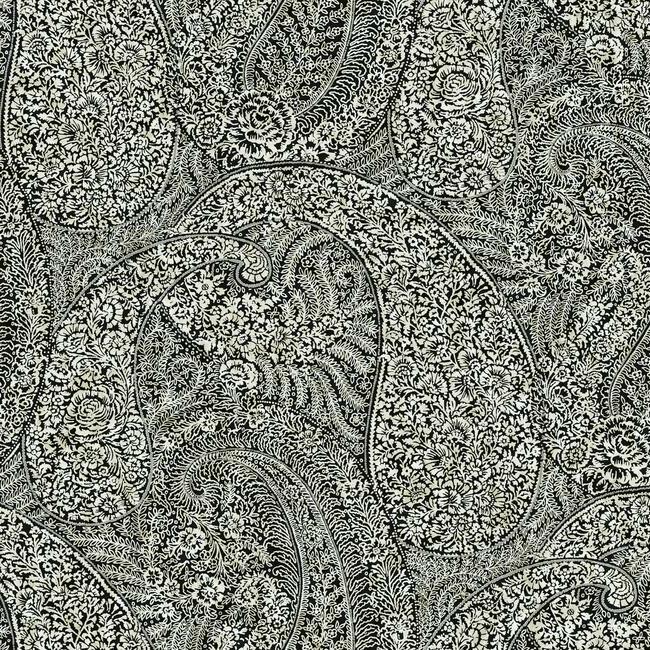 kashmir-dreams-paisley-wallpaper-black-york-wallcoverings-bo6654 - York Wallcoverings Wallpaper