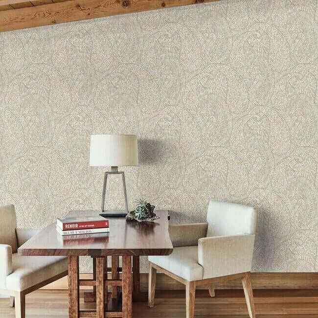 Kashmir Dreams Paisley Pink Wallpaper - York Wallcoverings - BO6653 - York Wallcoverings Wallpaper