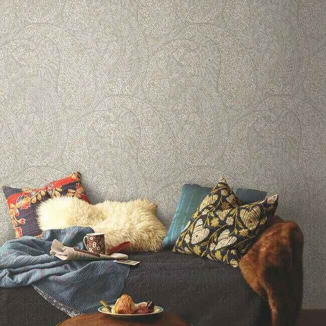 Kashmir Dreams Paisley Pink Wallpaper - York Wallcoverings - BO6653 - York Wallcoverings Wallpaper