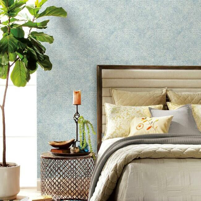 floret-wallpaper-blue-york-wallcoverings-bo6754 - York Wallcoverings Wallpaper