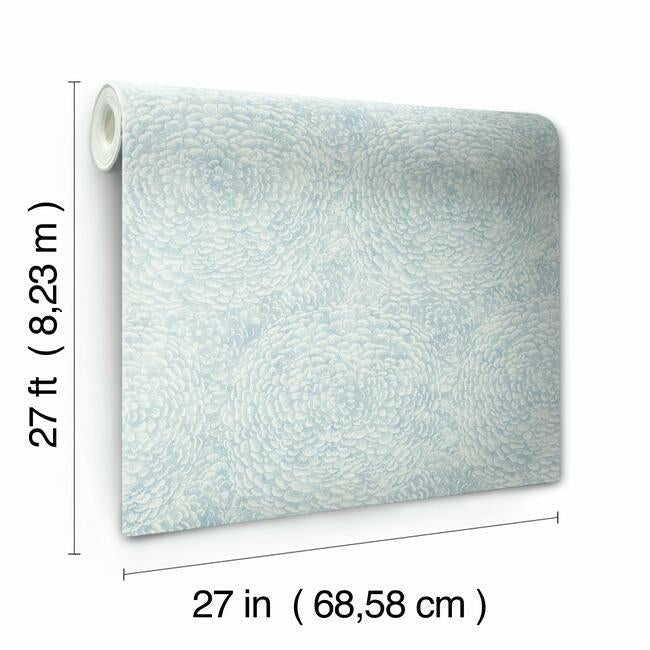 floret-wallpaper-blue-york-wallcoverings-bo6754 - York Wallcoverings Wallpaper