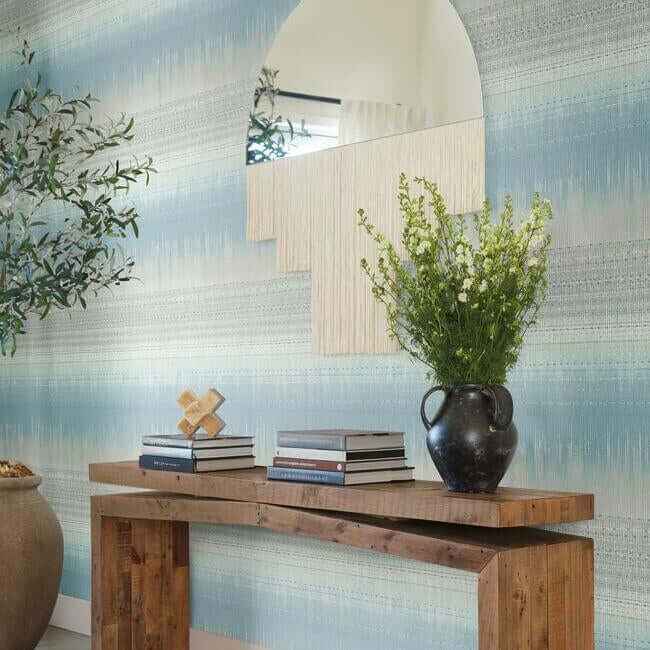 Desert Textile Blue Wallpaper - York Wallcoverings - BO6625 - York Wallcoverings Wallpaper