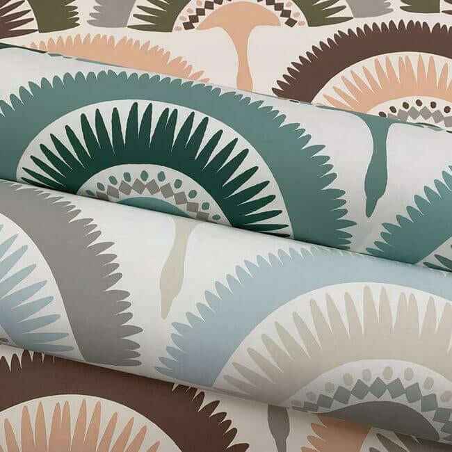 Feather & Fringe Green Wallpaper - York Wallcoverings - BO6644