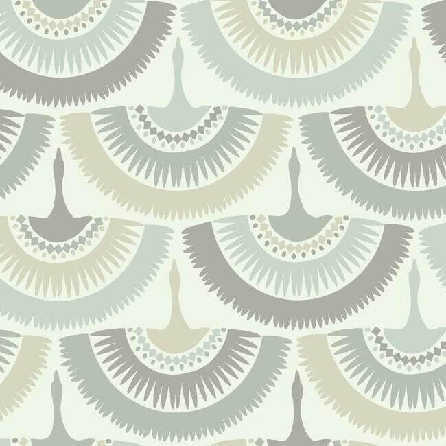 feather-fringe-cream-blue-wallpaper-york-wallcoverings-bo6643 - York Wallcoverings Wallpaper