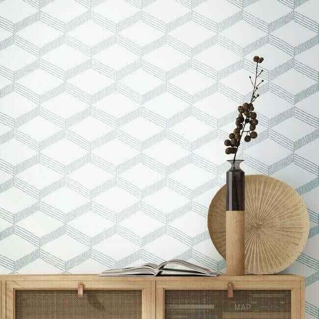 Palisades Paperweave Smokey Blue Wallpaper - York Wallcoverings - BO6723 - York Wallcoverings Wallpaper