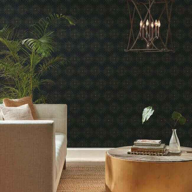 Starlight Black & Gold Wallpaper - York Wallcoverings - BO6696 - York Wallcoverings Wallpaper