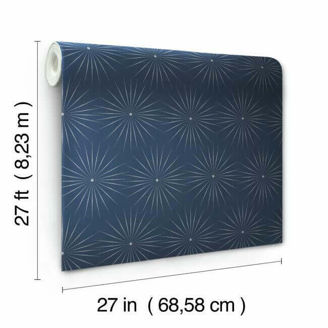 starlight-blue-silver-wallpaper-york-wallcoverings-bo6695 - York Wallcoverings Wallpaper
