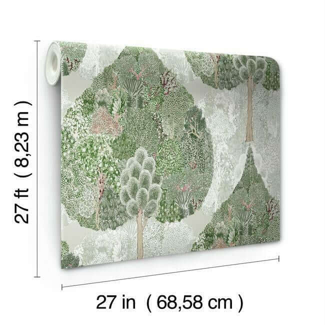 mystic-forest-green-coral-wallpaper-york-wallcoverings-bo6702 - York Wallcoverings Wallpaper