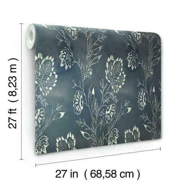 Barbier Blue Wallpaper - York Wallcoverings - CH1426 - York Wallcoverings Wallpaper