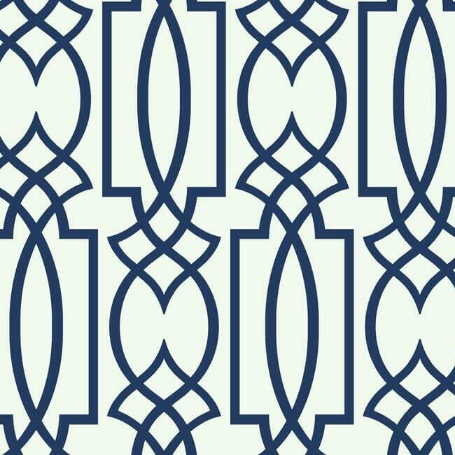 large-lattice-blue-wallpaper-york-wallcoverings-cm2383 - York Wallpaper Wallpaper