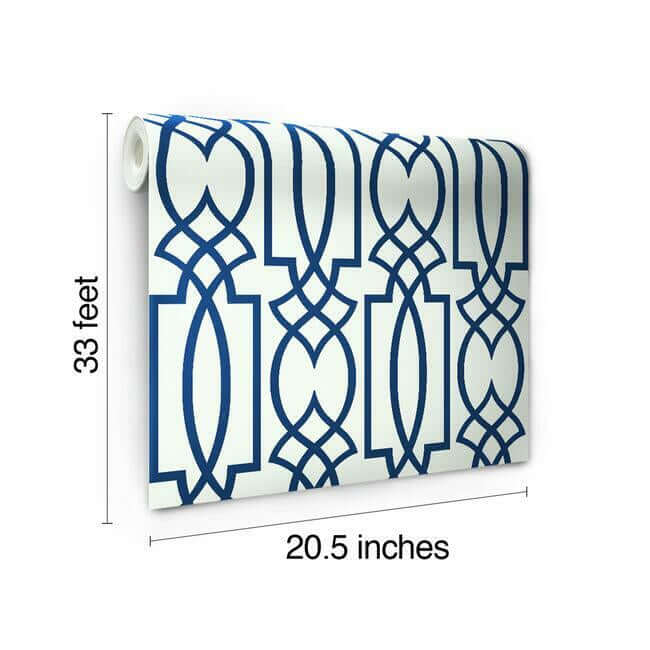 large-lattice-blue-wallpaper-york-wallcoverings-cm2383 - York Wallpaper Wallpaper