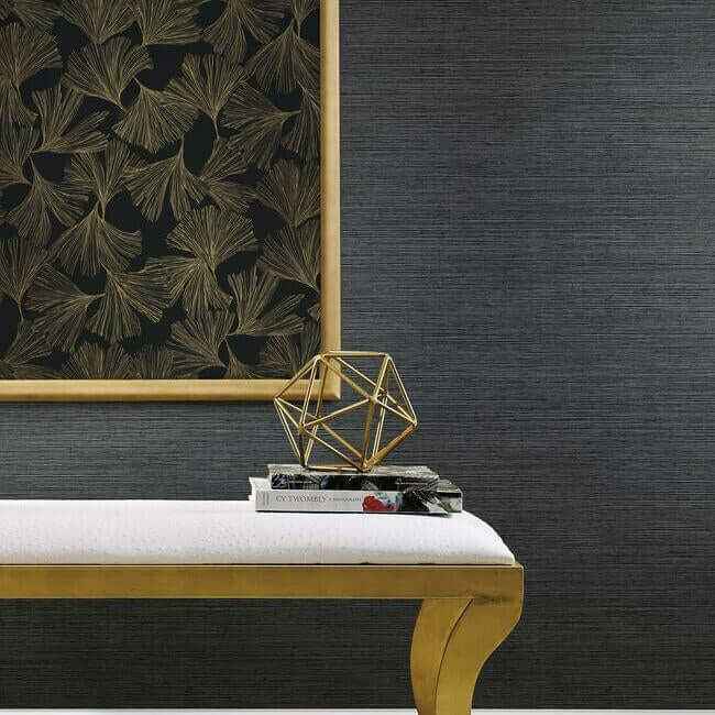 Gingko Toss Black Wallpaper - York Wallcoverings - DD3742 - York Wallcoverings Wallpaper