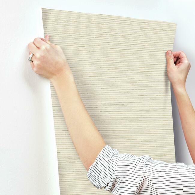 ribbon-bamboo-wallpaper-creamgold-york-wallcoverings-dd3831 - York Wallcoverings Wallpaper