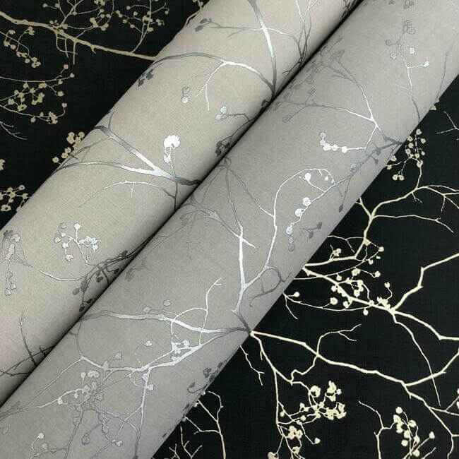 Luminous Branches Black & Gold Wallpaper - York Wallcoverings - DD3811 - York Wallcoverings Wallpaper
