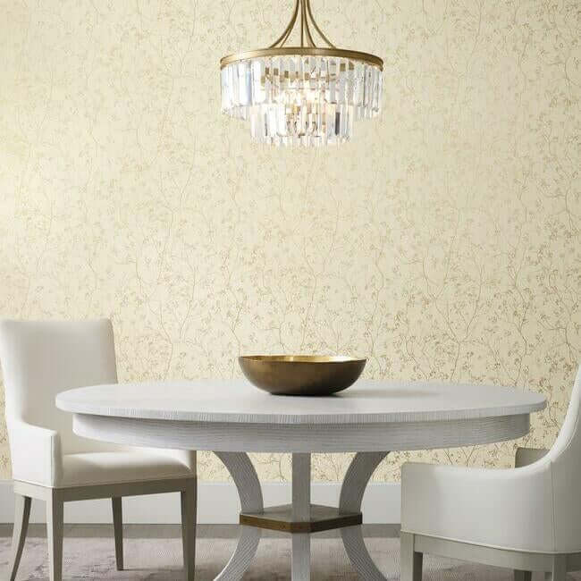 luminous-branches-cream-gold-wallpaper-york-wallcoverings-dd3812 - York Wallcoverings Wallpaper