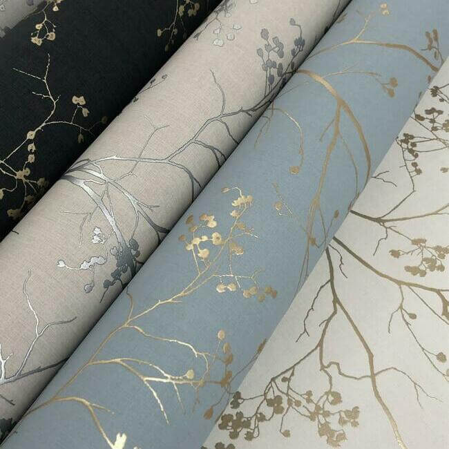 luminous-branches-taupe-silver-wallpaper-york-wallcoverings-dd3815 - York Wallpaper Wallpaper