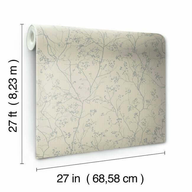 luminous-branches-taupe-silver-wallpaper-york-wallcoverings-dd3815 - York Wallpaper Wallpaper