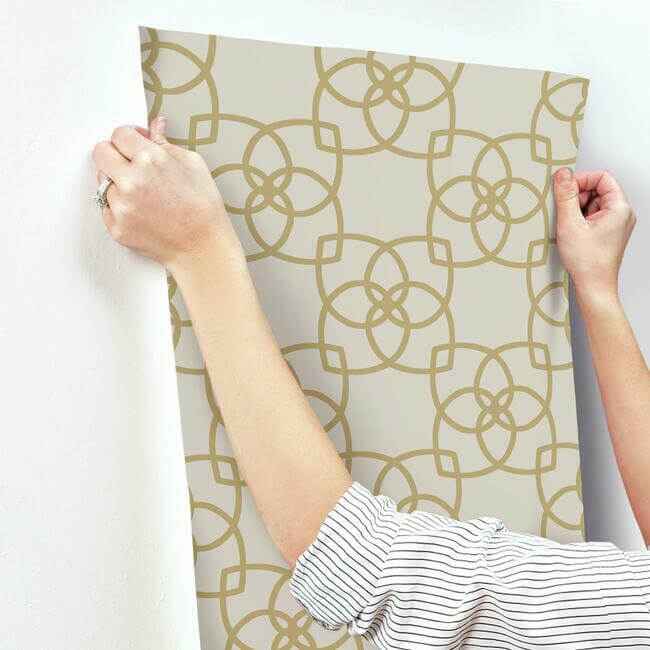 Serendipity Cream & Gold Metallic Wallpaper - York Wallcoverings - Y6200202 - York Wallcoverings Wallpaper