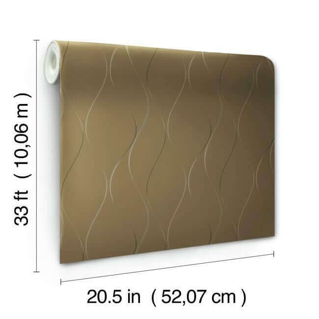 wavy-stripe-tan-metallic-wallpaper-york-wallcoverings-y6201406 - York Wallcoverings Wallpaper