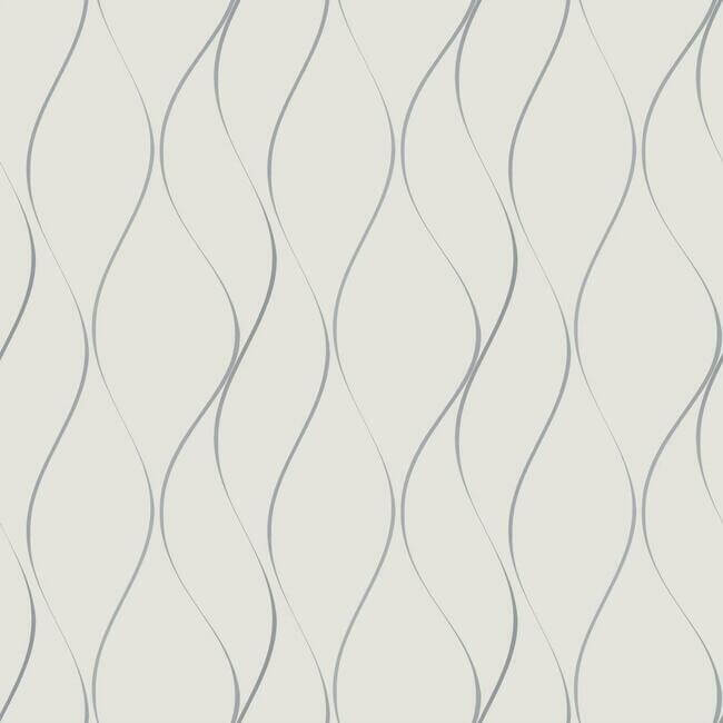 wavy-stripe-off-white-silver-metallic-wallpaper-york-wallcoverings-y6201401 - York Wallcoverings Wallpaper