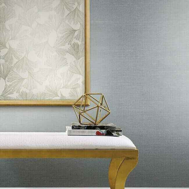 Shining Sisal Blue & Silver Wallpaper - York Wallcoverings - DD3734 - York Wallcoverings Wallpaper