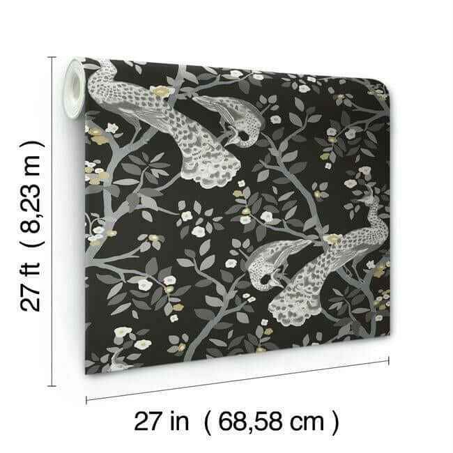 Plume Black & Gold Wallpaper - York Wallcoverings - BW3802 - York Wallcoverings Wallpaper