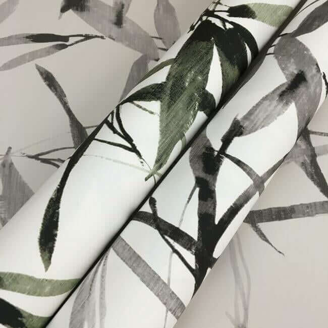 bamboo-ink-black-white-wallpaper-york-wallcoverings-bw3843 - York Wallcoverings Wallpaper