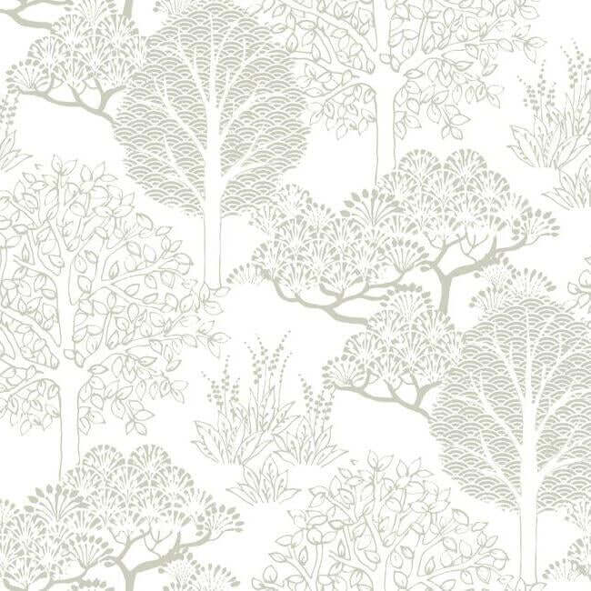 kimono-trees-metallic-wallpaper-york-wallcoverings-bw3851 - York Wallcoverings Wallpaper