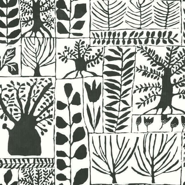 primitive-trees-black-white-wallpaper-york-wallcoverings-bw3862 - York Wallcoverings Wallpaper