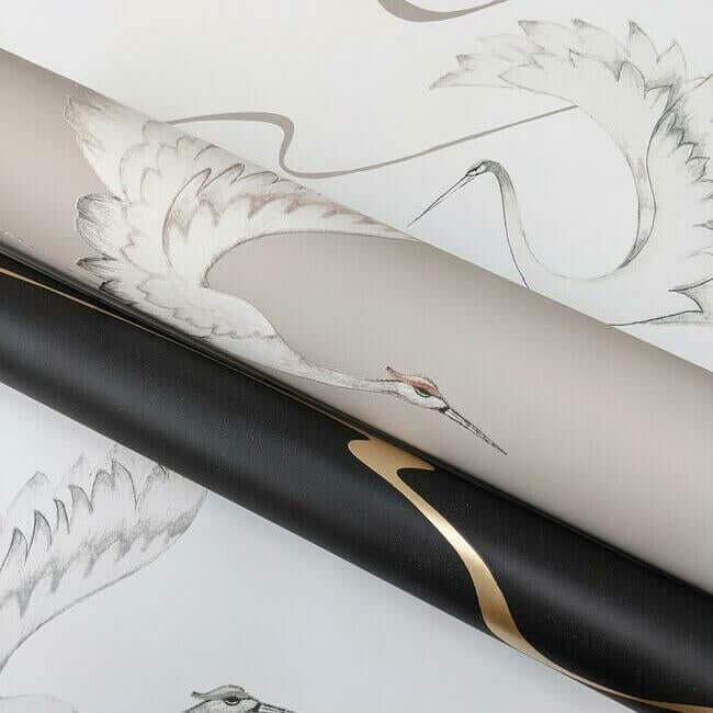 soaring-cranes-wallpaper-taupe-york-wallcoverings-bw3872 - York Wallcoverings Wallpaper
