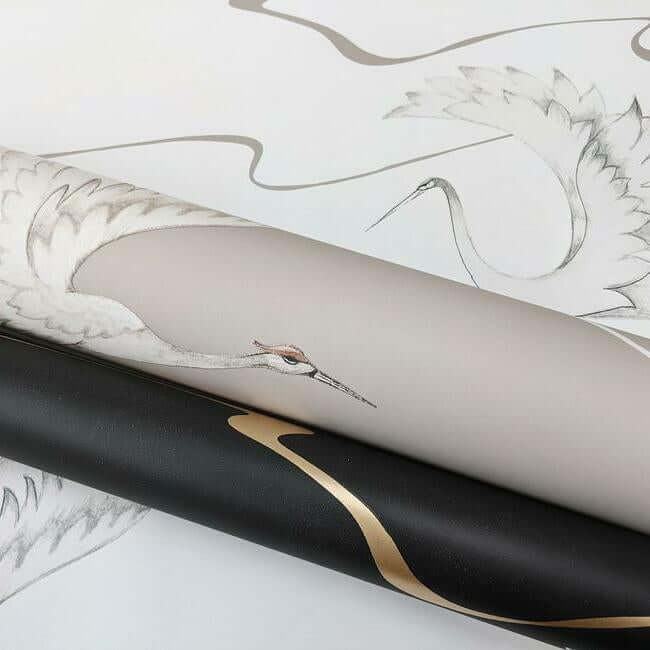 soaring-cranes-wallpaper-taupe-york-wallcoverings-bw3872 - York Wallcoverings Wallpaper