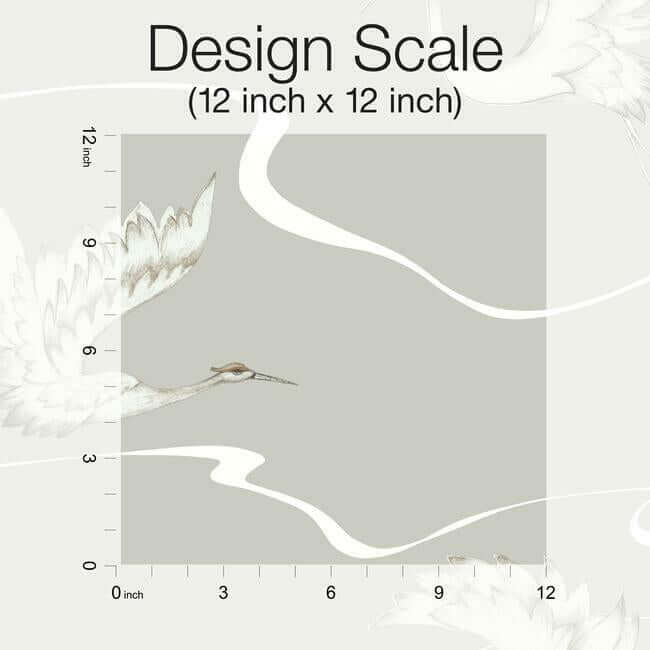 soaring-cranes-wallpaper-taupe-york-wallcoverings-bw3872 - York Wallcoverings Wallpaper