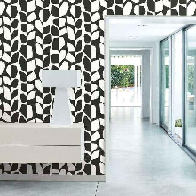 Primitive Vines Black & White Wallpaper - York Wallcoverings - BW3893 - York Wallcoverings Wallpaper