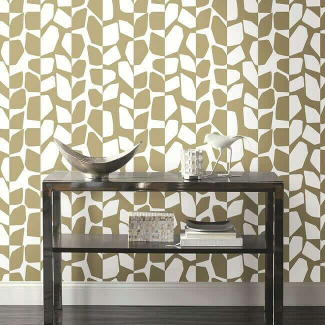 primitive-vines-wallpaper-metallic-gold-york-wallcoverings-bw3892 - York Wallcoverings Wallpaper