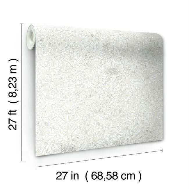 wood-block-blooms-cream-wallpaper-york-wallcoverings-bw3921 - York Wallcoverings Wallpaper