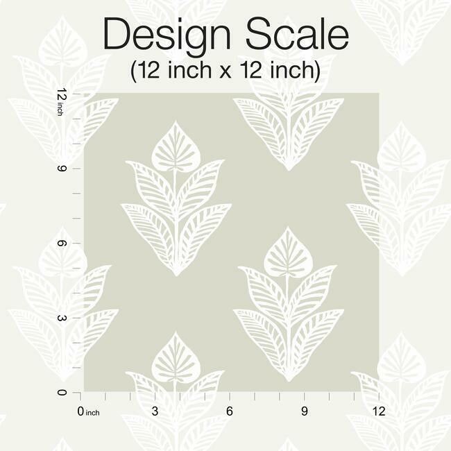 lotus-motif-wallpaper-linenwhite-york-wallcoverings-bw3978 - York Wallcoverings Wallpaper