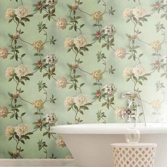Rhododendron Script Blue Wallpaper - York Wallcoverings - HA1289 - York Wallcoverings Wallpaper