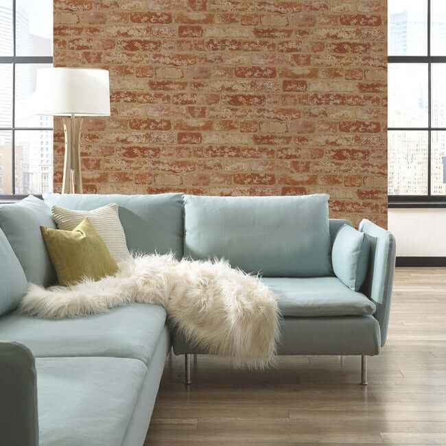 Up the Wall Red & Taupe Wallpaper - York Wallcoverings - BZ9206