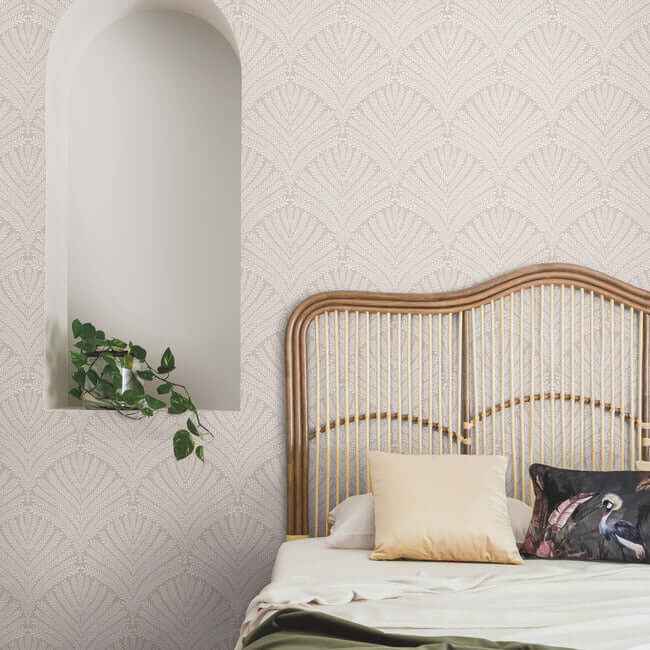 Beachcomber Light Pink & Cream Wallpaper - York Wallcoverings - MN1872